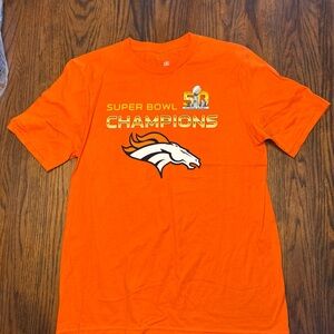NFL Orange Crewneck Tee with White Logo Print